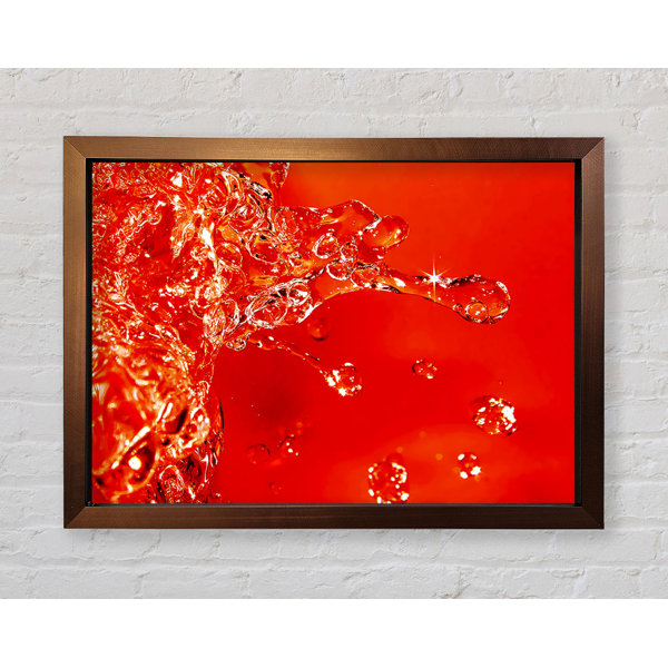 Ebern Designs Orange Water Splash Einzelner Bilderrahmen Kunstdrucke